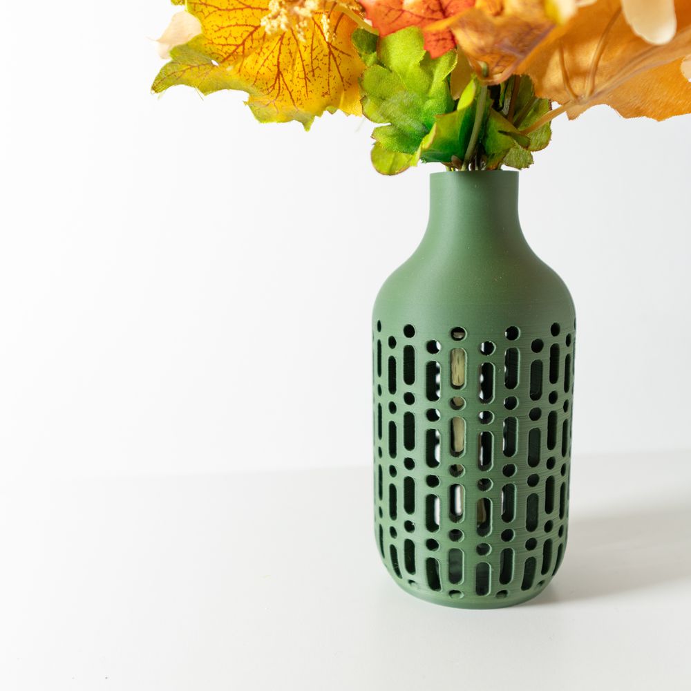 Vase Rako imprimé en 3D - vase à fleurs design 18 cm, décoration intérieure contemporaine, fabriqué en France — impression 3D par Manu3D