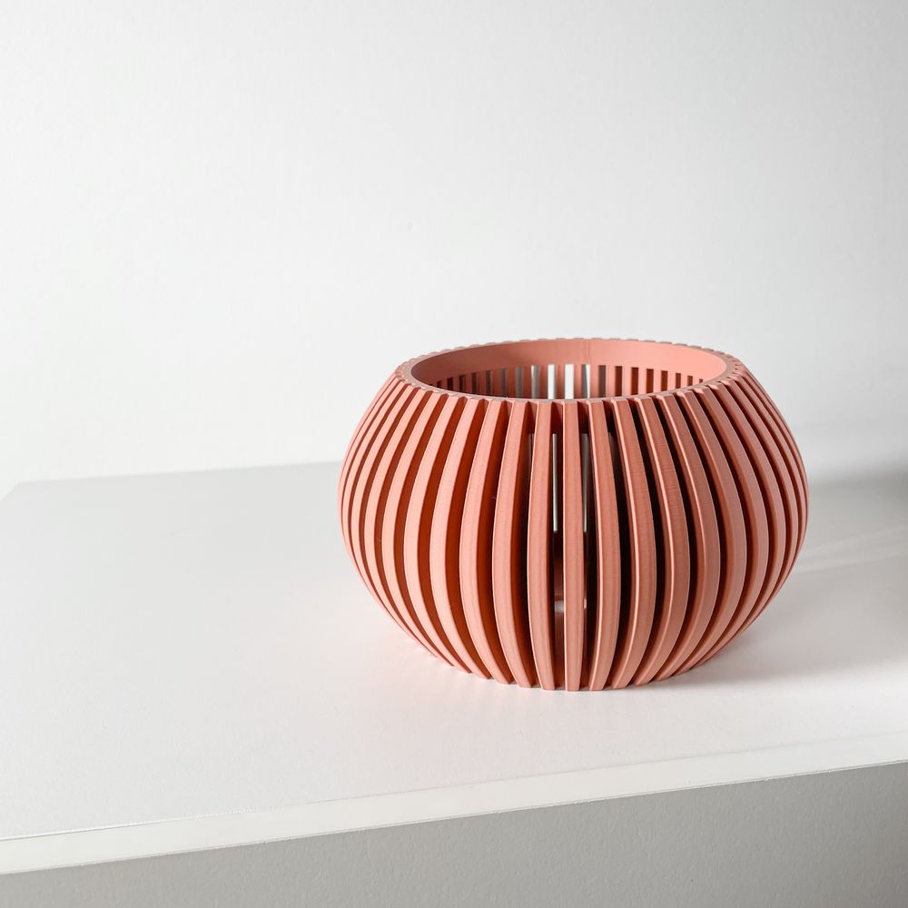 Cache-pot Rakor imprimé en 3D - pot de fleurs design 18 cm, décoration intérieure contemporaine, fabriqué en France — impression 3D par Manu3D