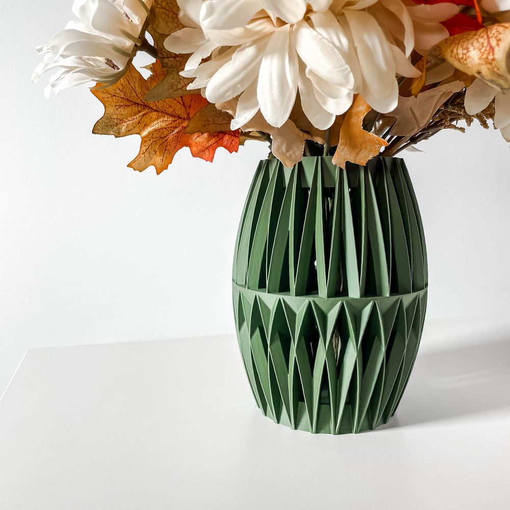 Vase Reni imprimé en 3D - vase à fleurs design 20 cm, décoration intérieure contemporaine, fabriqué en France — impression 3D par Manu3D