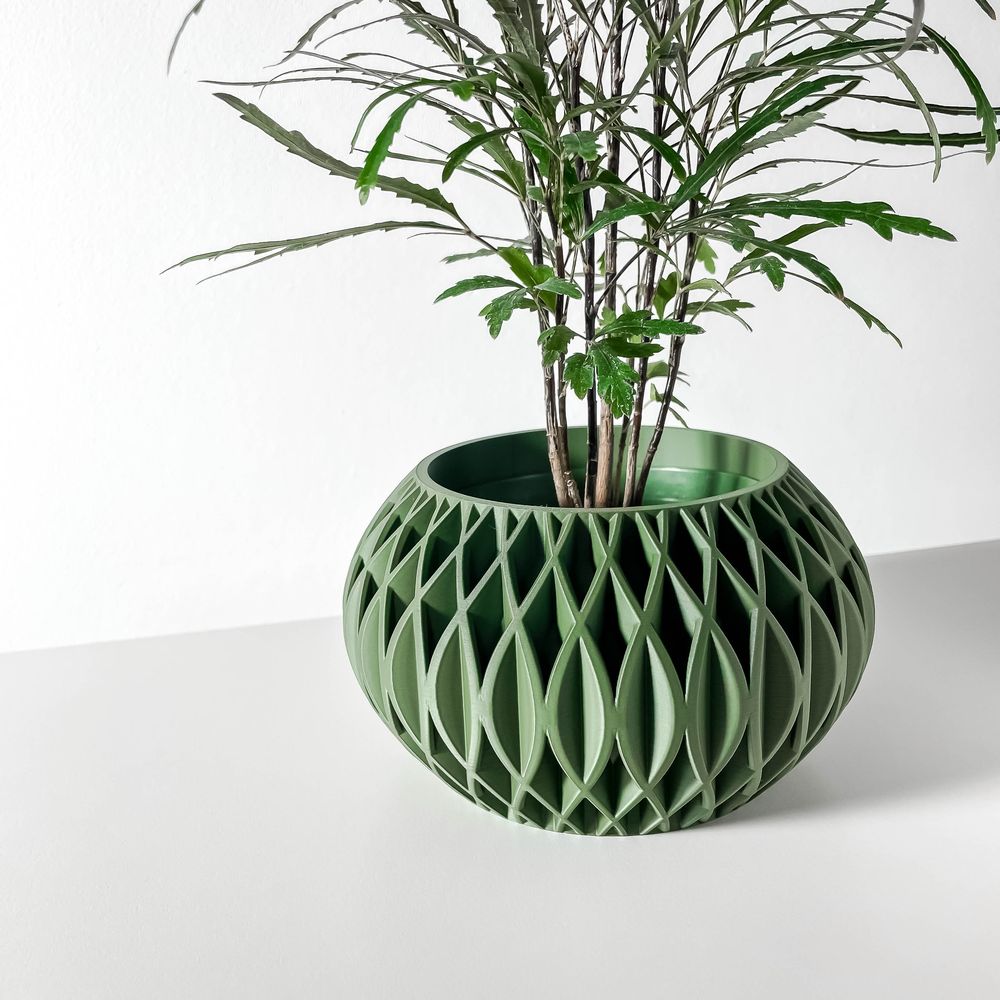 Cache-pot Revan imprimé en 3D - pot de fleurs design 17 cm, décoration intérieure contemporaine, fabriqué en France — impression 3D par Manu3D