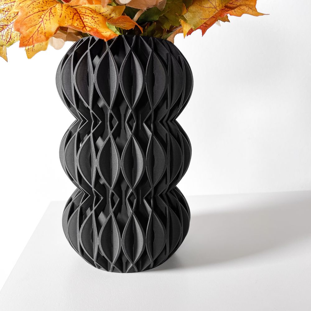 Vase Revan imprimé en 3D - vase à fleurs design 20 cm, décoration intérieure contemporaine, fabriqué en France — impression 3D par Manu3D