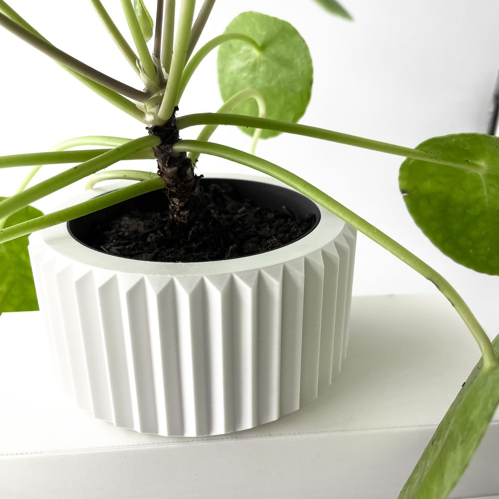 Cache-pot Rilas imprimé en 3D - pot de fleurs design 14 cm, décoration intérieure contemporaine, fabriqué en France — impression 3D par Manu3D