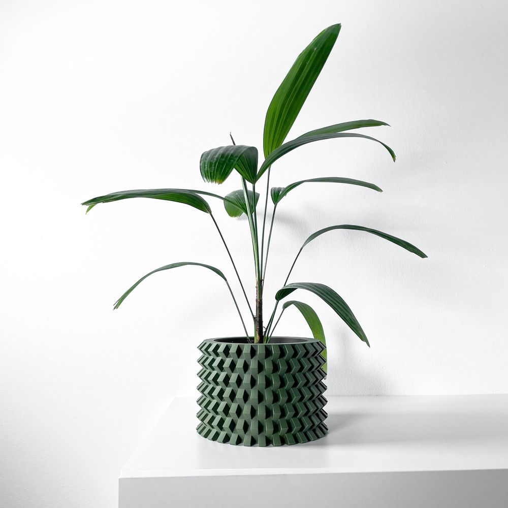 Cache-pot Rilvo imprimé en 3D - pot de fleurs design 15 cm, décoration intérieure contemporaine, fabriqué en France — impression 3D par Manu3D