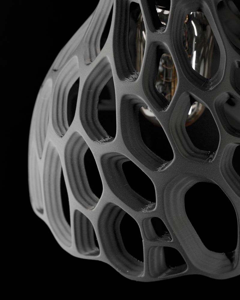 Suspension Ringo n°2 imprimée en 3D - abat-jour ajouré design 19 cm, décoration intérieure contemporaine, fabriquée en France — impression 3D par Manu3D