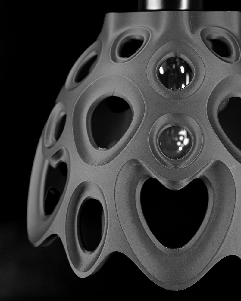 Suspension Rino imprimée en 3D - abat-jour ajouré design 21 cm, décoration intérieure contemporaine, fabriquée en France — impression 3D par Manu3D