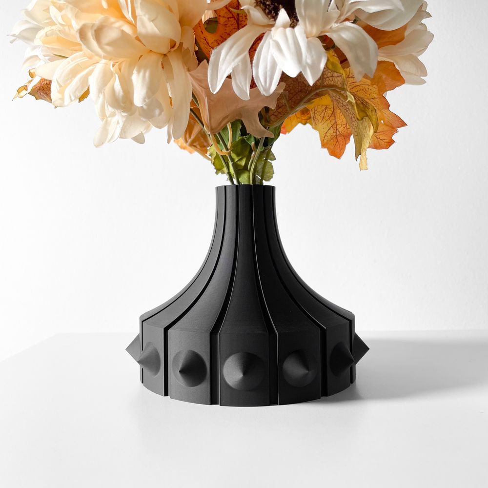 Vase Rinsu imprimé en 3D - vase à fleurs design 22 cm, décoration intérieure contemporaine, fabriqué en France — impression 3D par Manu3D