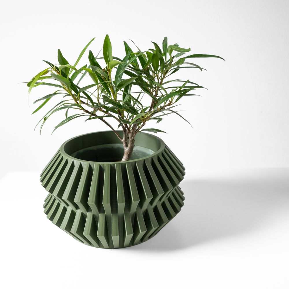 Cache-pot Risae imprimé en 3D - pot de fleurs design 17 cm, décoration intérieure contemporaine, fabriqué en France — impression 3D par Manu3D