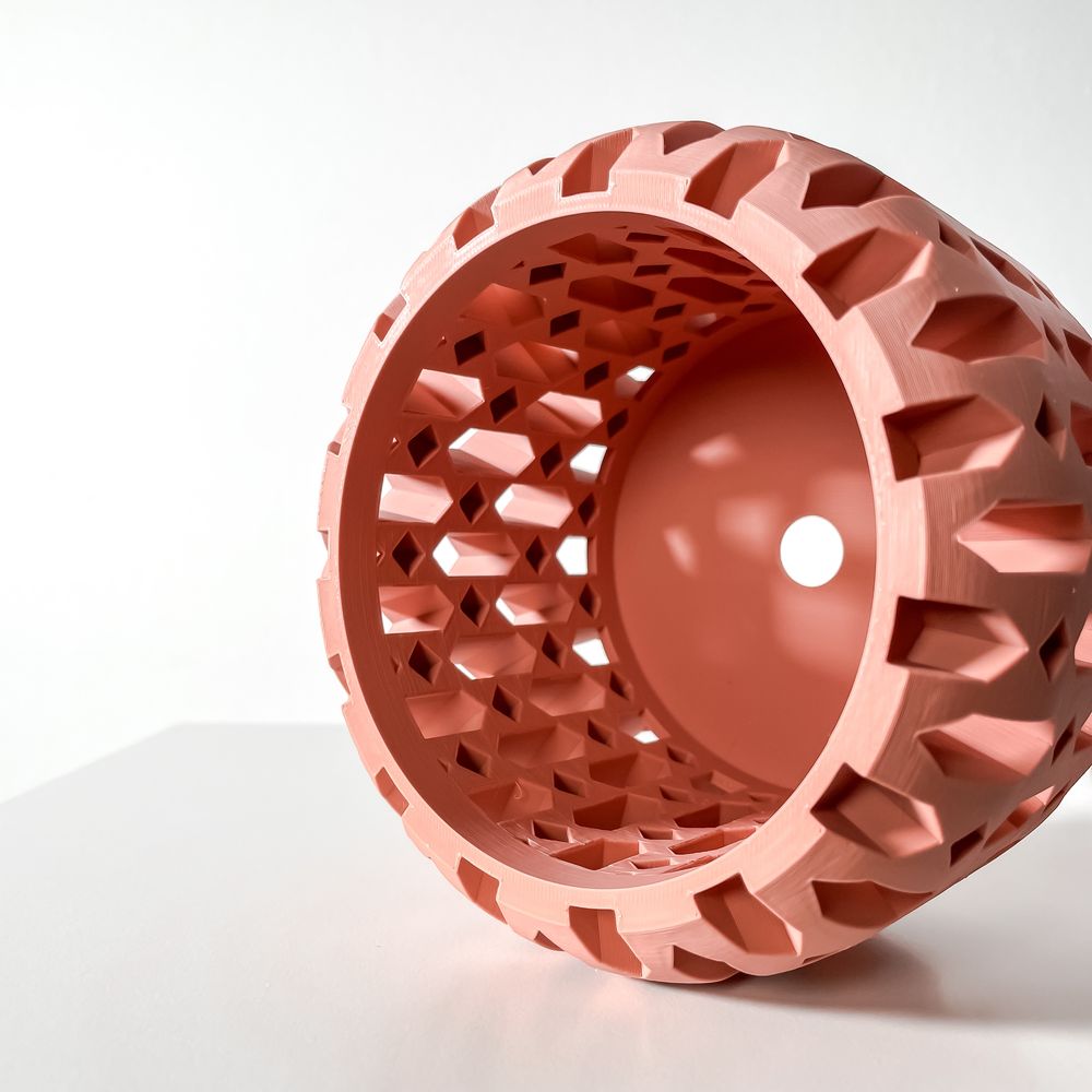 Cache-pot Ritar imprimé en 3D - pot de fleurs design 16 cm, décoration intérieure contemporaine, fabriqué en France — impression 3D par Manu3D
