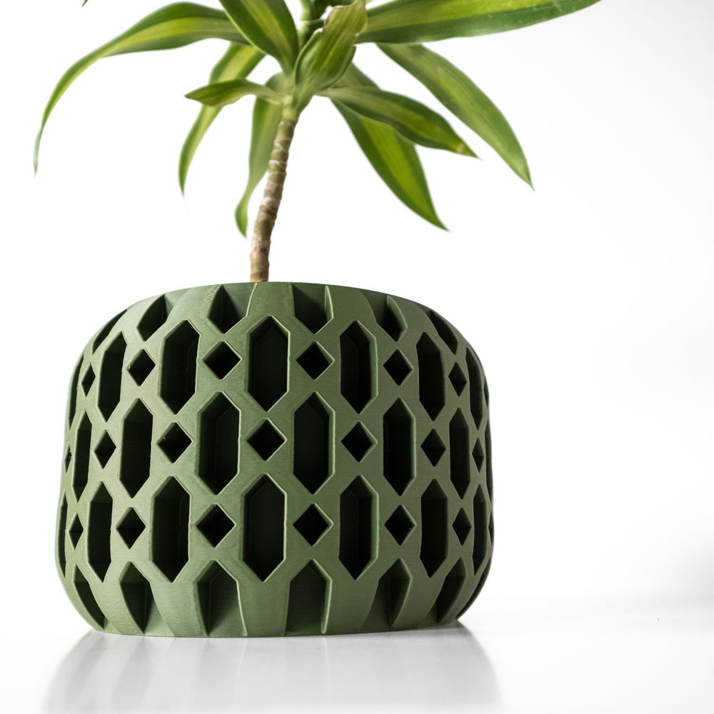 Cache-pot Ritar imprimé en 3D - pot de fleurs design 15 cm, décoration intérieure contemporaine, fabriqué en France — impression 3D par Manu3D