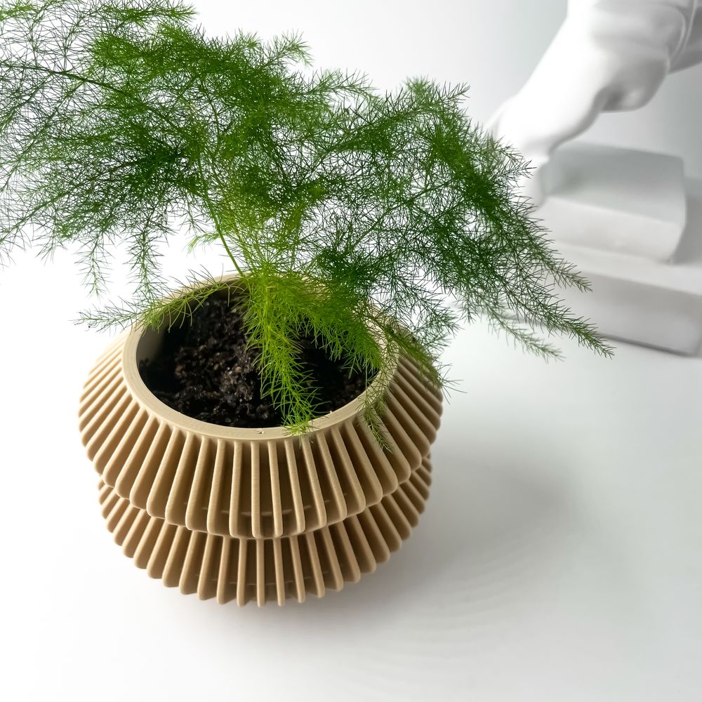 Cache-pot Rodel imprimé en 3D - pot de fleurs design 11 cm, décoration intérieure contemporaine, fabriqué en France — impression 3D par Manu3D