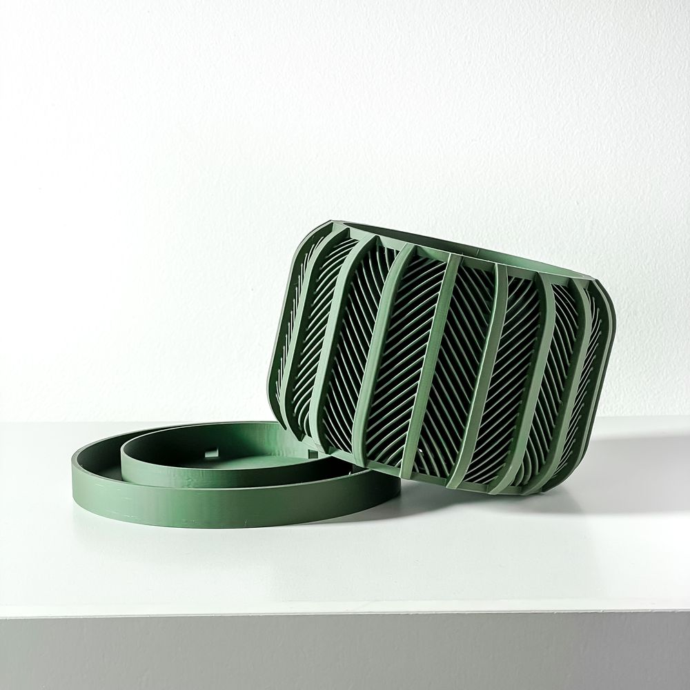 Cache-pot Rodex imprimé en 3D - pot de fleurs design 16 cm, décoration intérieure contemporaine, fabriqué en France — impression 3D par Manu3D