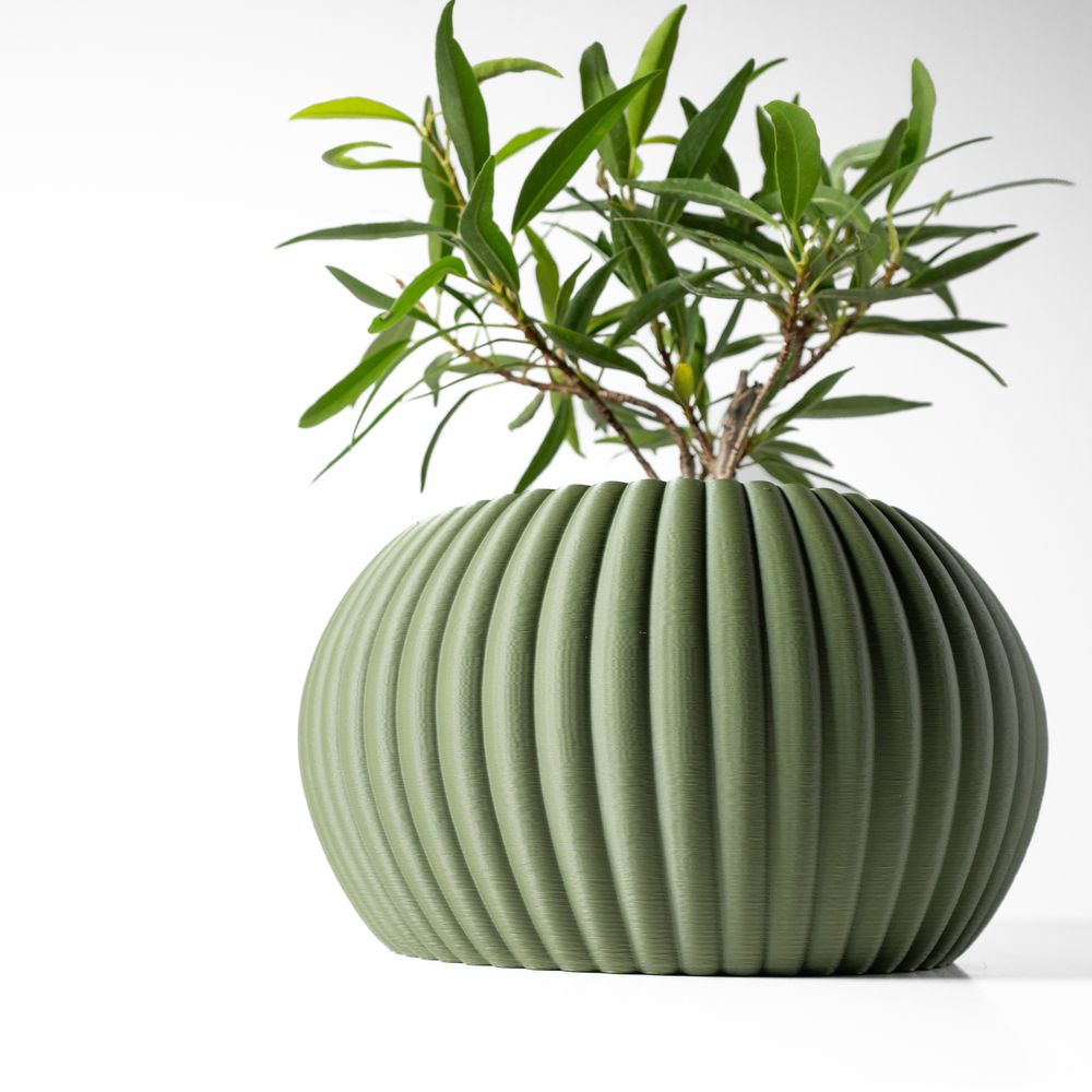 Cache-pot Roni imprimé en 3D - pot de fleurs design 18 cm, décoration intérieure contemporaine, fabriqué en France — impression 3D par Manu3D