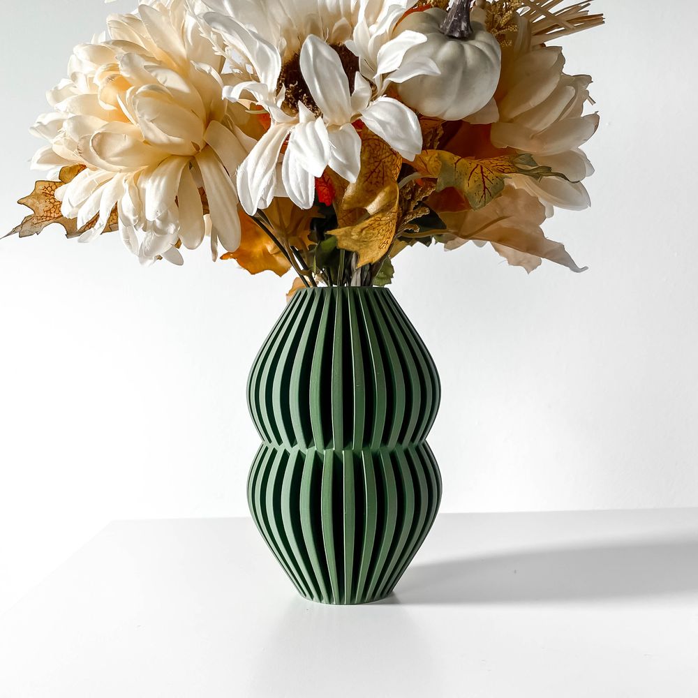 Vase Rox imprimé en 3D - vase à fleurs design 31 cm, décoration intérieure contemporaine, fabriqué en France — impression 3D par Manu3D