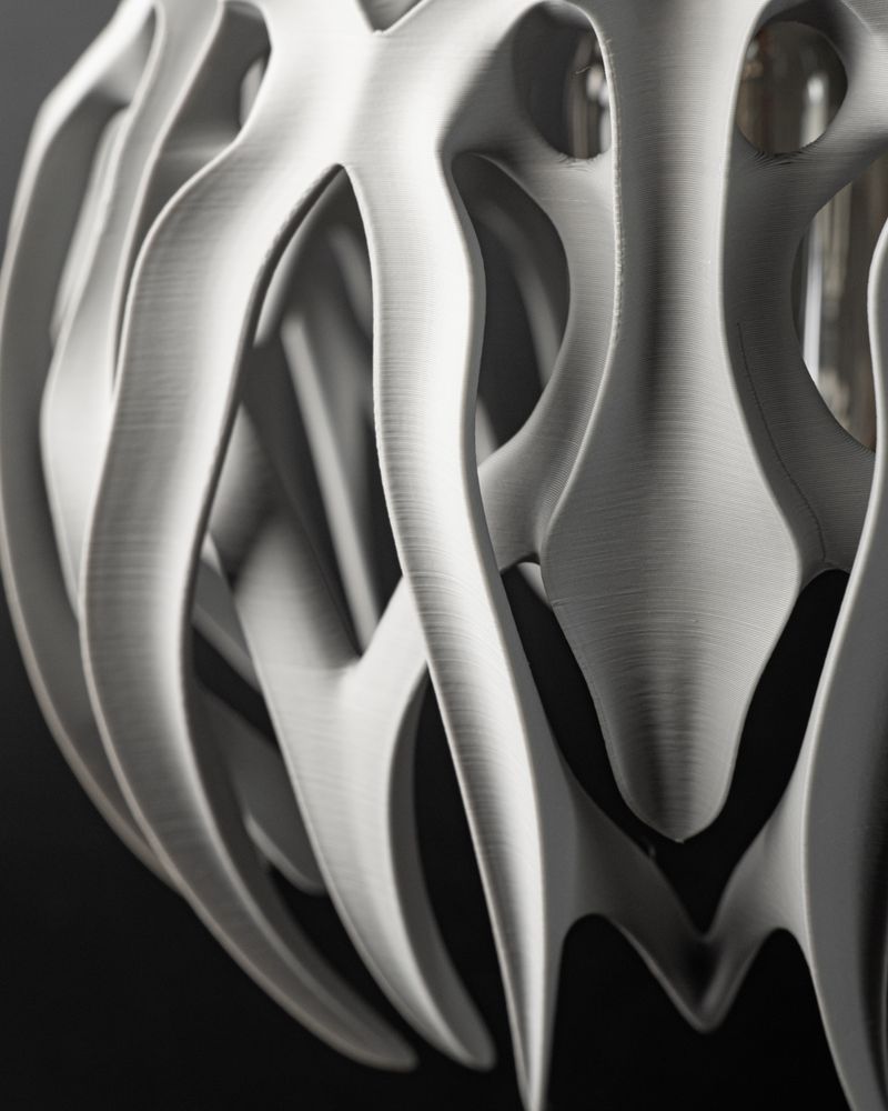 Suspension Sabre imprimée en 3D - abat-jour ajouré design 22 cm, décoration intérieure contemporaine, fabriquée en France — impression 3D par Manu3D
