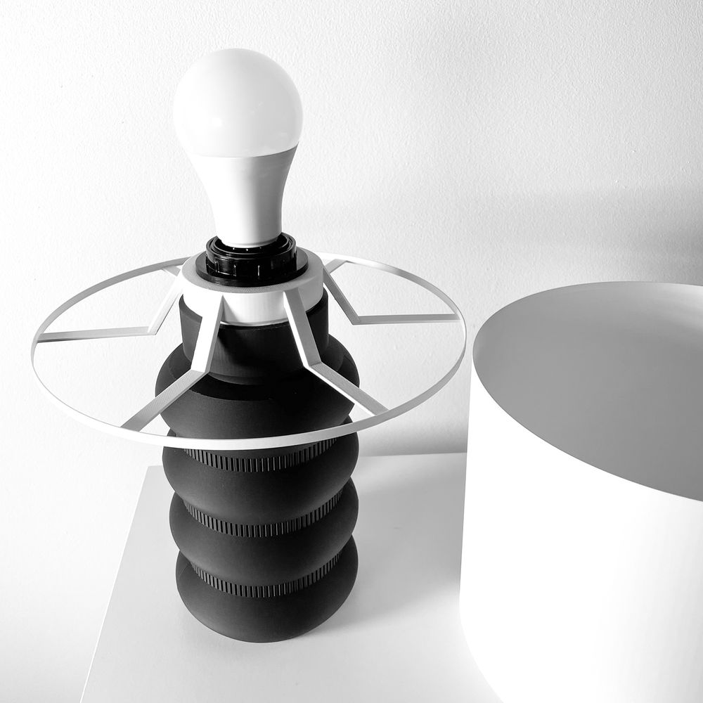 Lampe Santi imprimée en 3D - lampe design 19 cm, décoration intérieure contemporaine, fabriquée en France — impression 3D par Manu3D