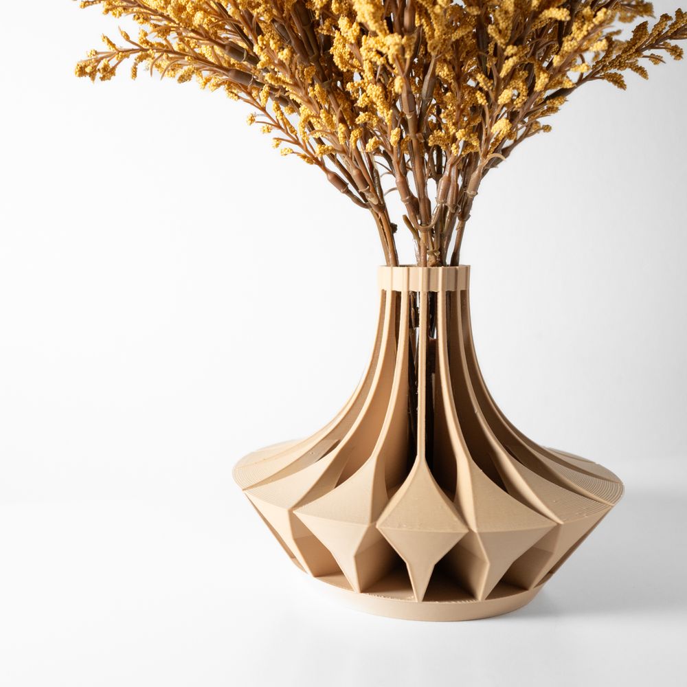 Vase Savi imprimé en 3D - vase à fleurs design 18 cm, décoration intérieure contemporaine, fabriqué en France — impression 3D par Manu3D