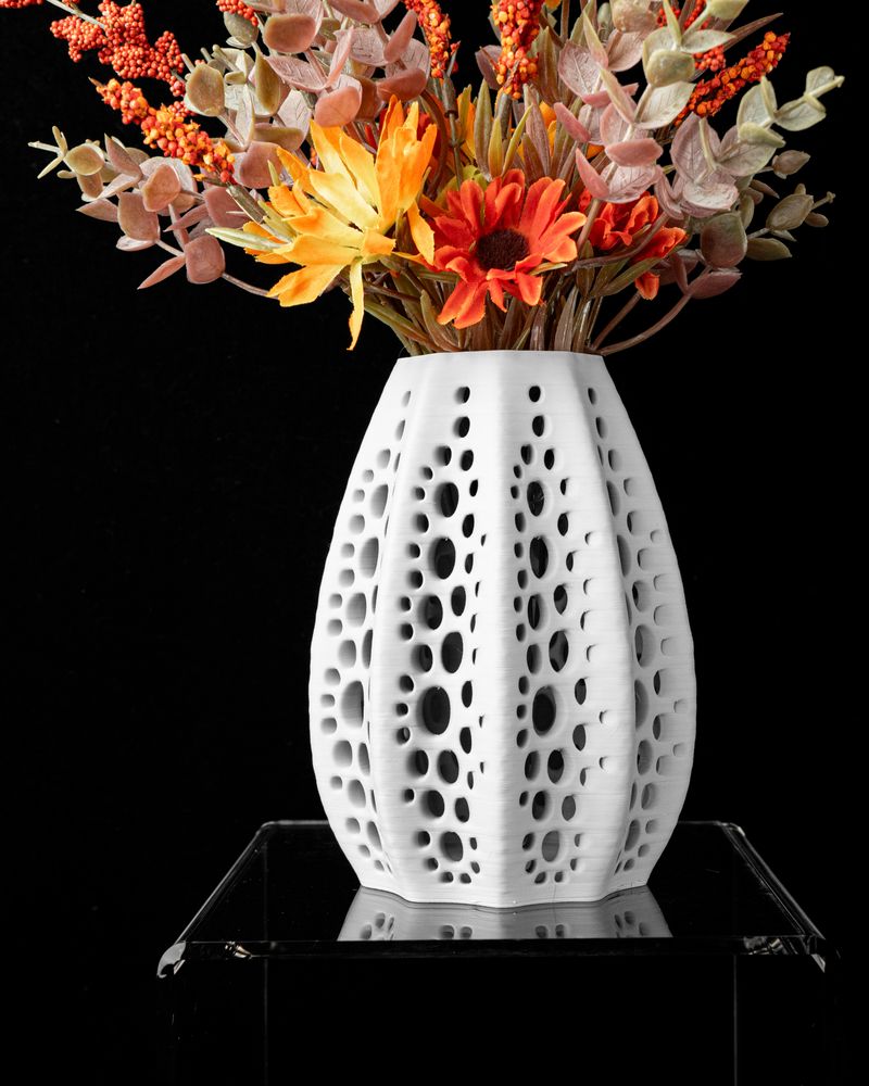 Vase Seashell imprimé en 3D - vase à fleurs design 20 cm, décoration intérieure contemporaine, fabriqué en France — impression 3D par Manu3D