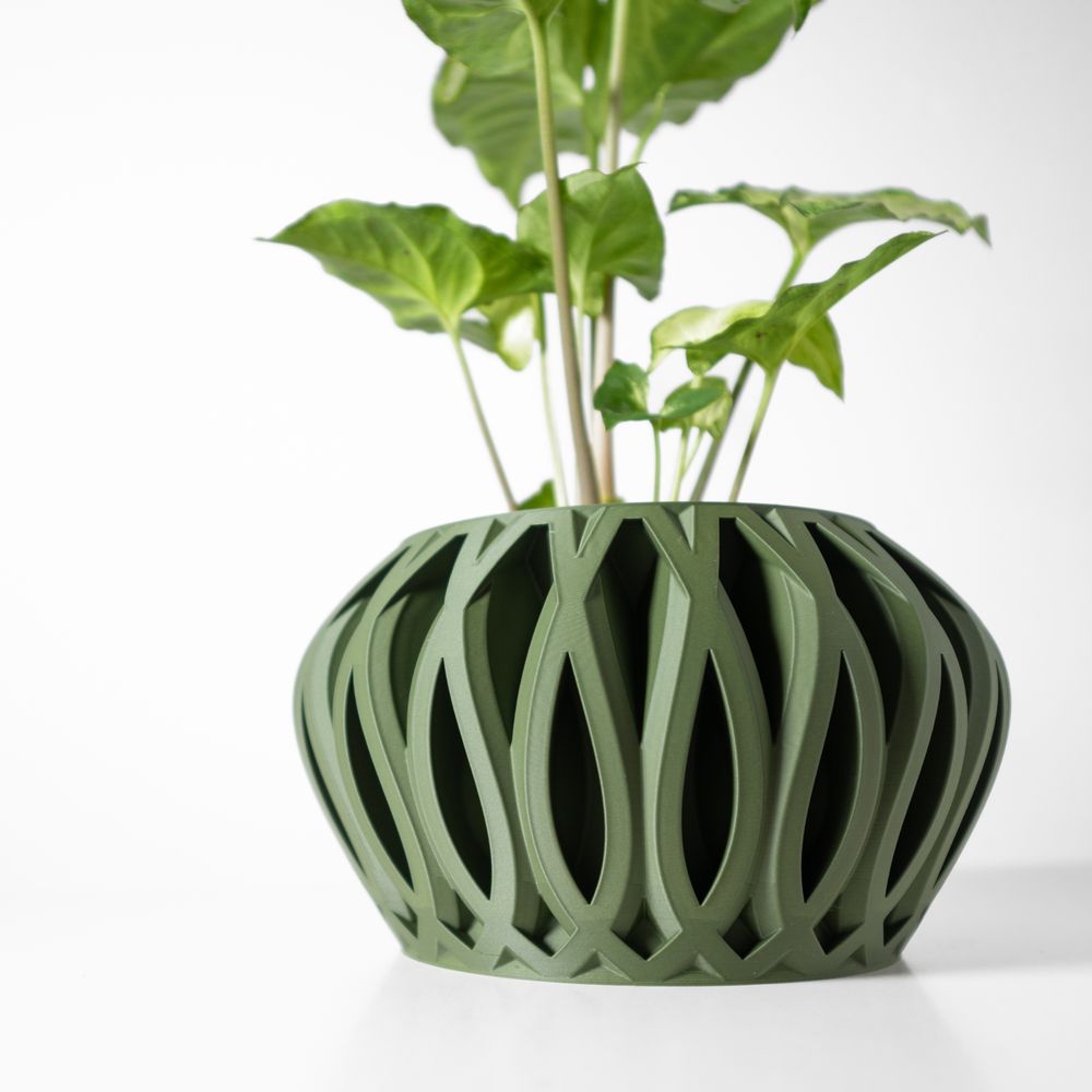Cache-pot Serik imprimé en 3D - pot de fleurs design 17 cm, décoration intérieure contemporaine, fabriqué en France — impression 3D par Manu3D