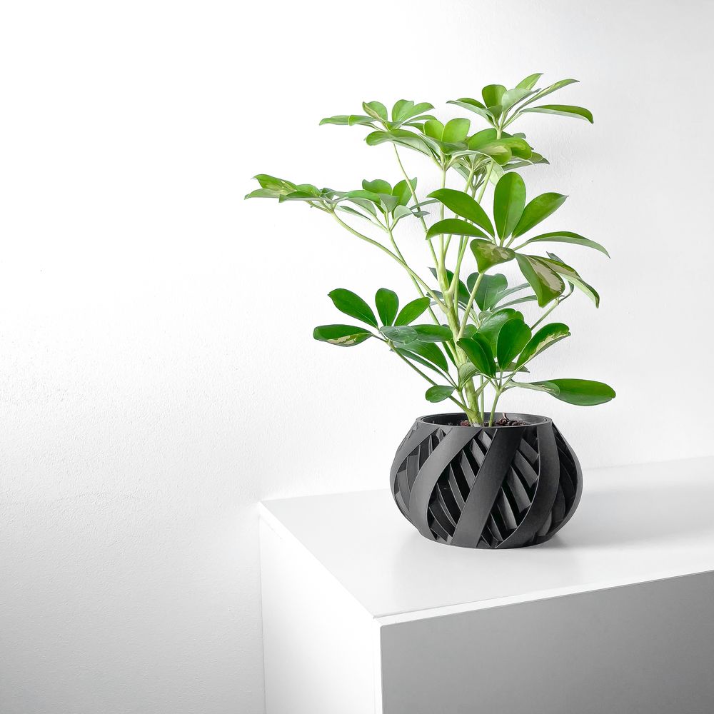 Cache-pot Silvo imprimé en 3D - pot de fleurs design 17 cm (170 mm), décoration intérieure contemporaine, fabriqué en France — impression 3D par Manu3D