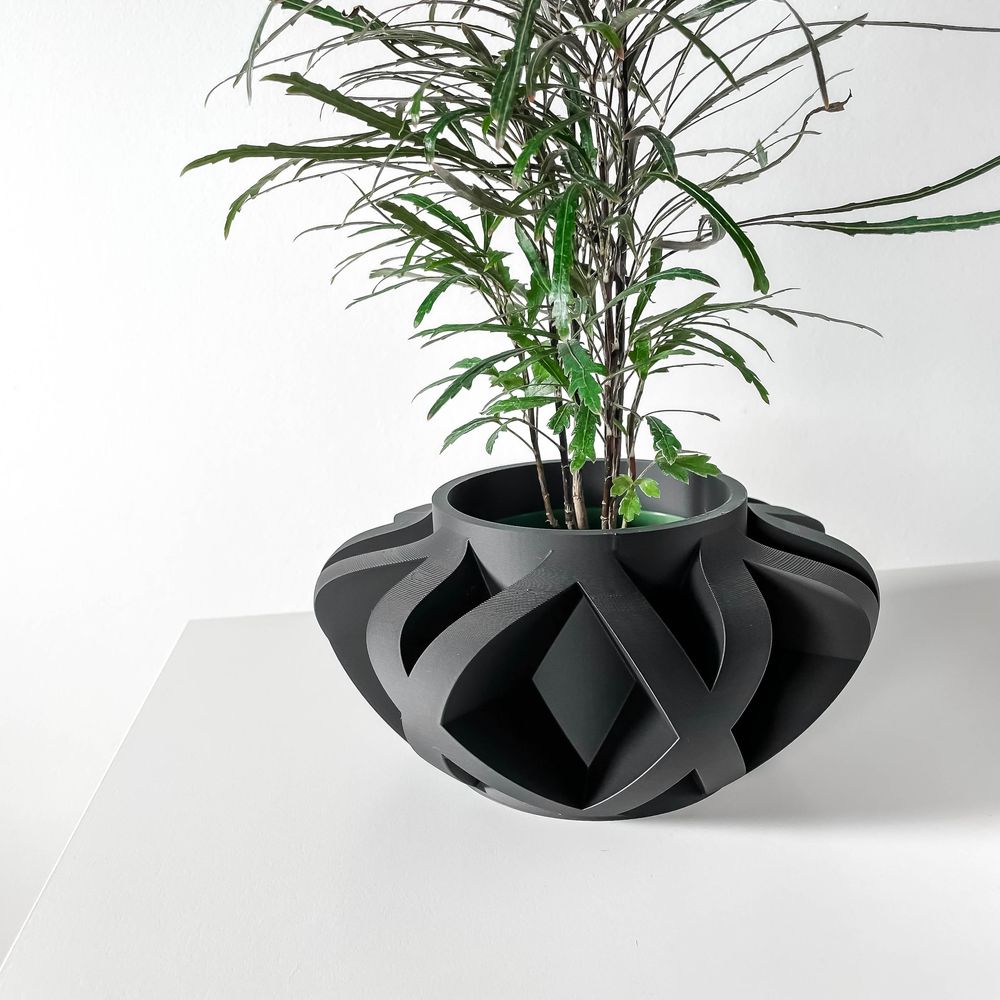 Cache-pot Sono imprimé en 3D - pot de fleurs design 14 cm, décoration intérieure contemporaine, fabriqué en France — impression 3D par Manu3D