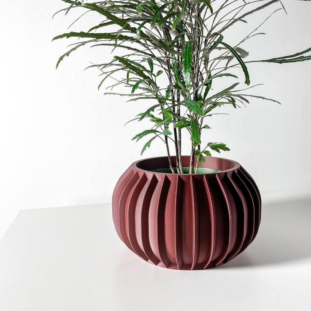 Cache-pot Sora imprimé en 3D - pot de fleurs design 17 cm, décoration intérieure contemporaine, fabriqué en France — impression 3D par Manu3D