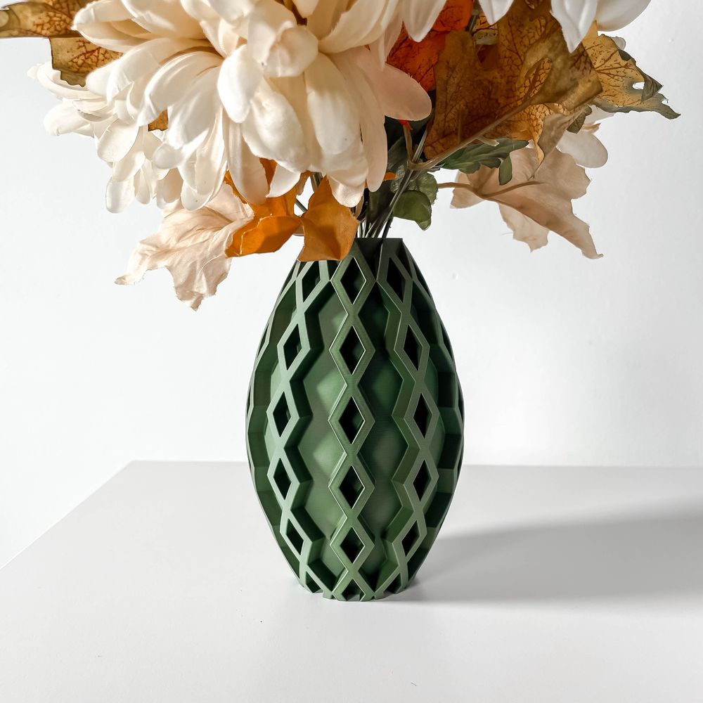 Vase Sumi imprimé en 3D - vase à fleurs design 31 cm, décoration intérieure contemporaine, fabriqué en France — impression 3D par Manu3D