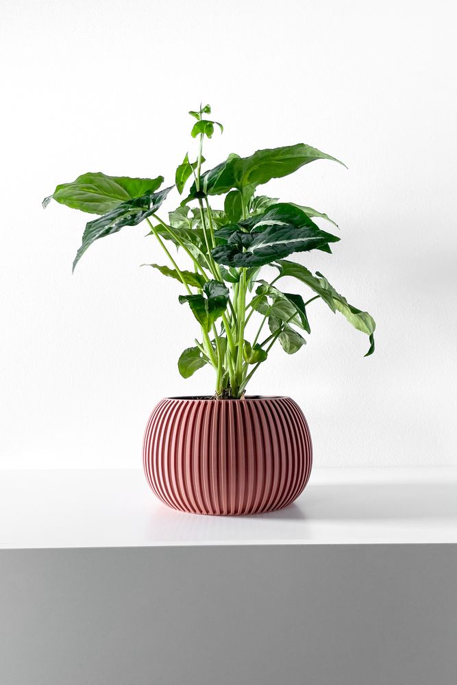 Cache-pot Surno imprimé en 3D - pot de fleurs design 16 cm, décoration intérieure contemporaine, fabriqué en France — impression 3D par Manu3D
