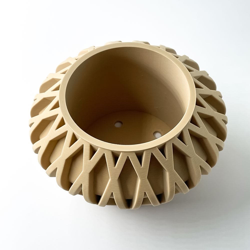 Cache-pot Suvan imprimé en 3D - pot de fleurs design 12 cm, décoration intérieure contemporaine, fabriqué en France — impression 3D par Manu3D