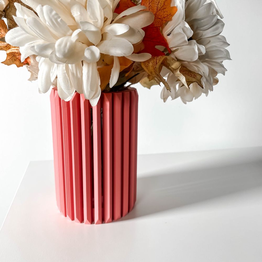 Vase Teris imprimé en 3D - vase à fleurs design 20 cm, décoration intérieure contemporaine, fabriqué en France — impression 3D par Manu3D