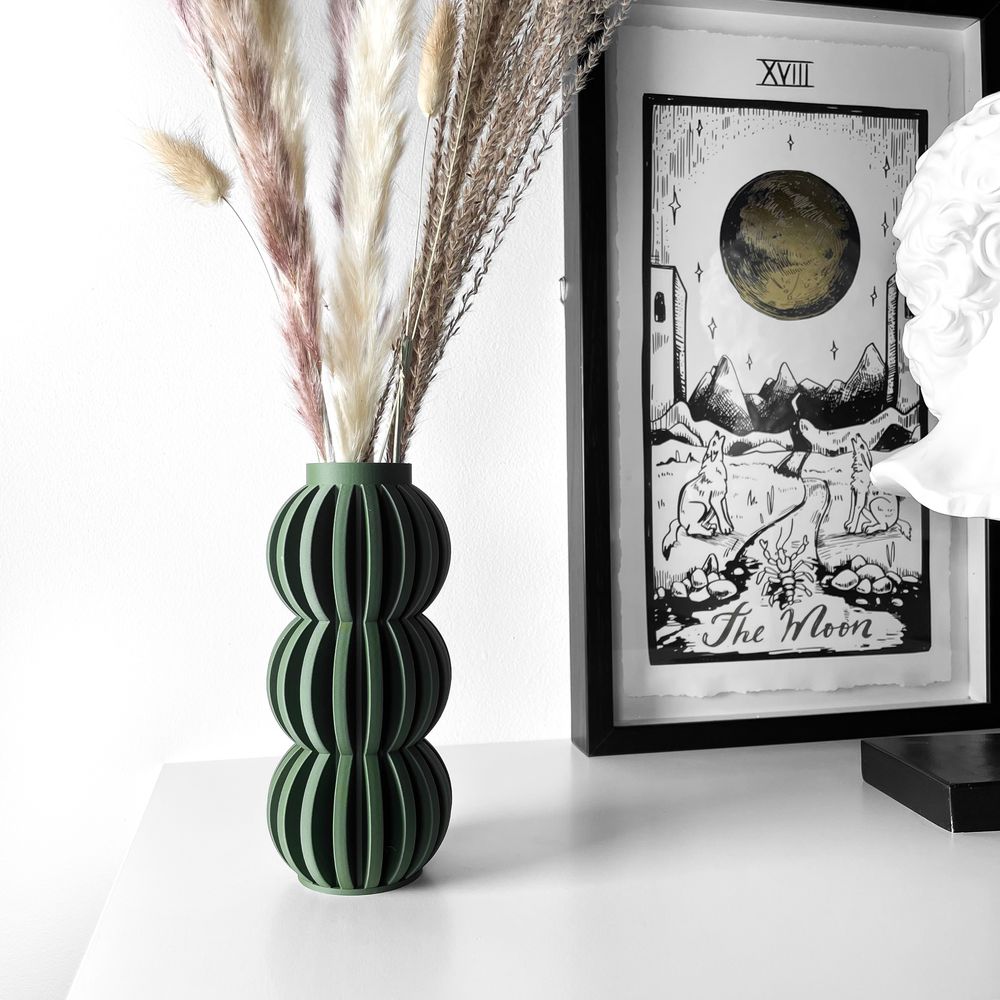 Vase Alura imprimé en 3D - vase à fleurs design 31 cm, décoration intérieure contemporaine, fabriqué en France — impression 3D par Manu3D
