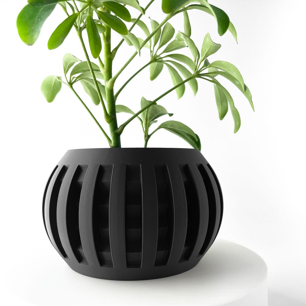 Cache-pot Amada imprimé en 3D - pot de fleurs design 16 cm, décoration intérieure contemporaine, fabriqué en France — impression 3D par Manu3D