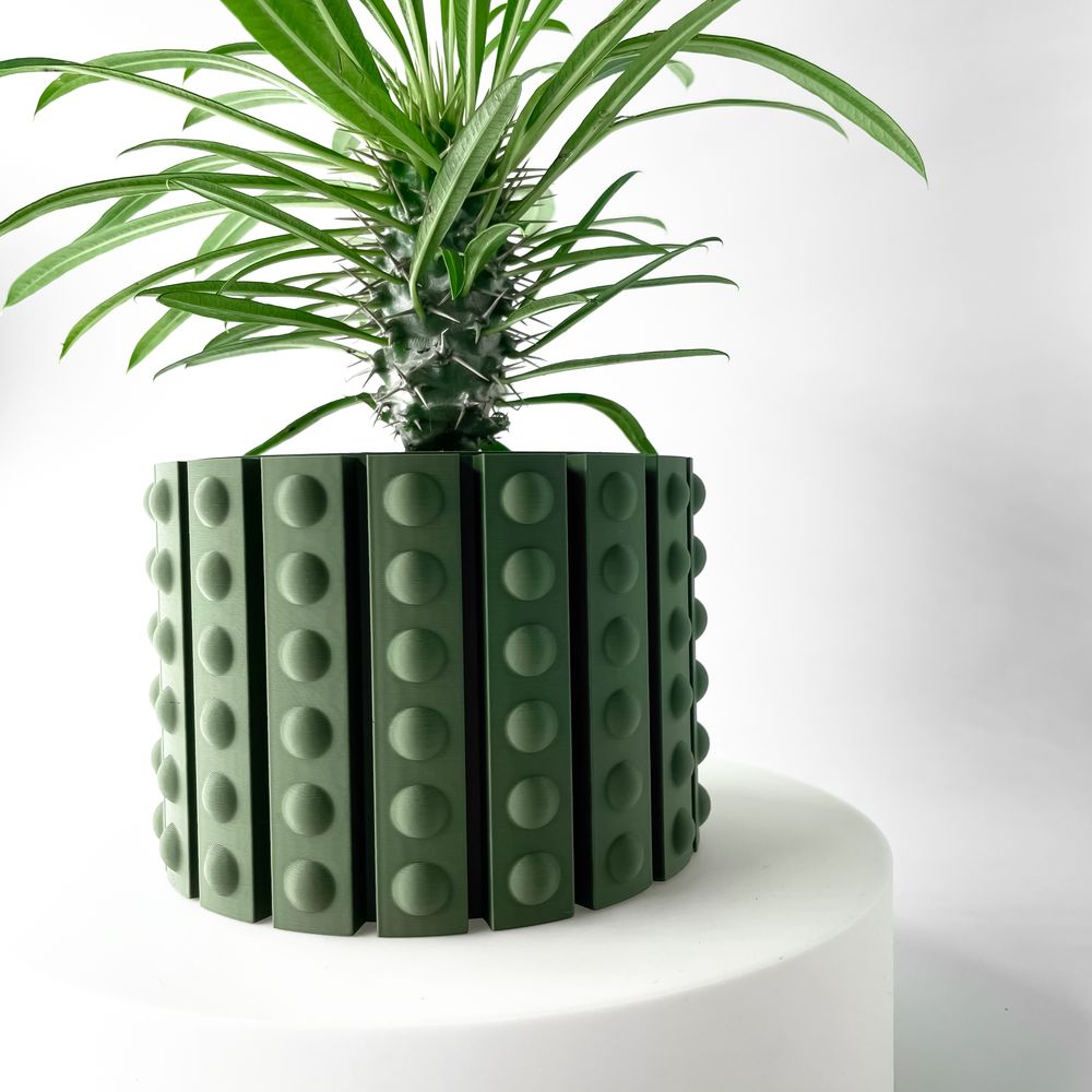 Cache-pot Belio imprimé en 3D - pot de fleurs design 14 cm, décoration intérieure contemporaine, fabriqué en France — impression 3D par Manu3D