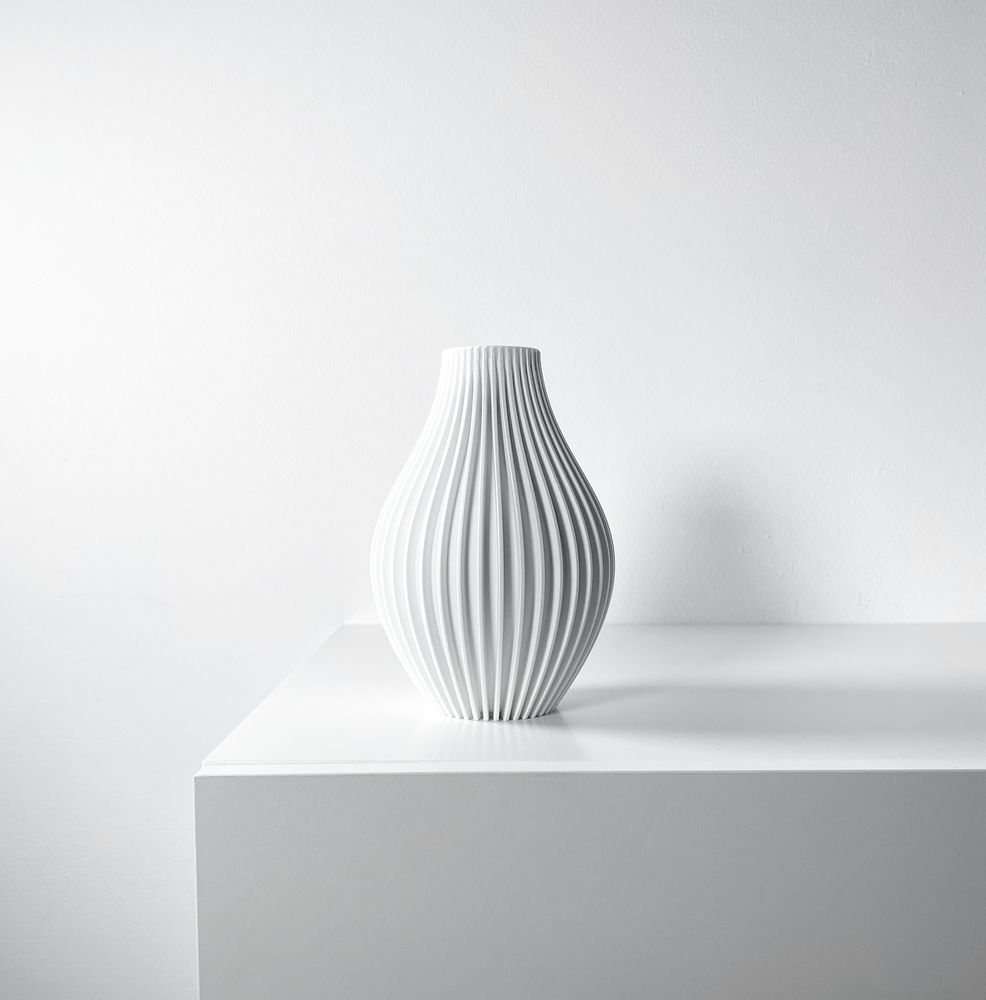 Vase Eres imprimé en 3D - vase à fleurs design 31 cm, décoration intérieure contemporaine, fabriqué en France — impression 3D par Manu3D