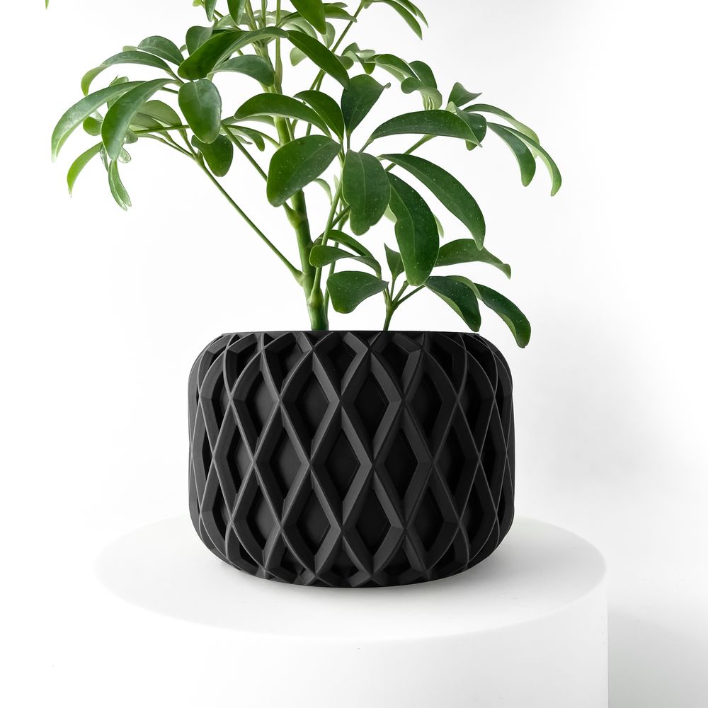 Cache-pot Kinao imprimé en 3D - pot de fleurs design 15 cm, décoration intérieure contemporaine, fabriqué en France — impression 3D par Manu3D