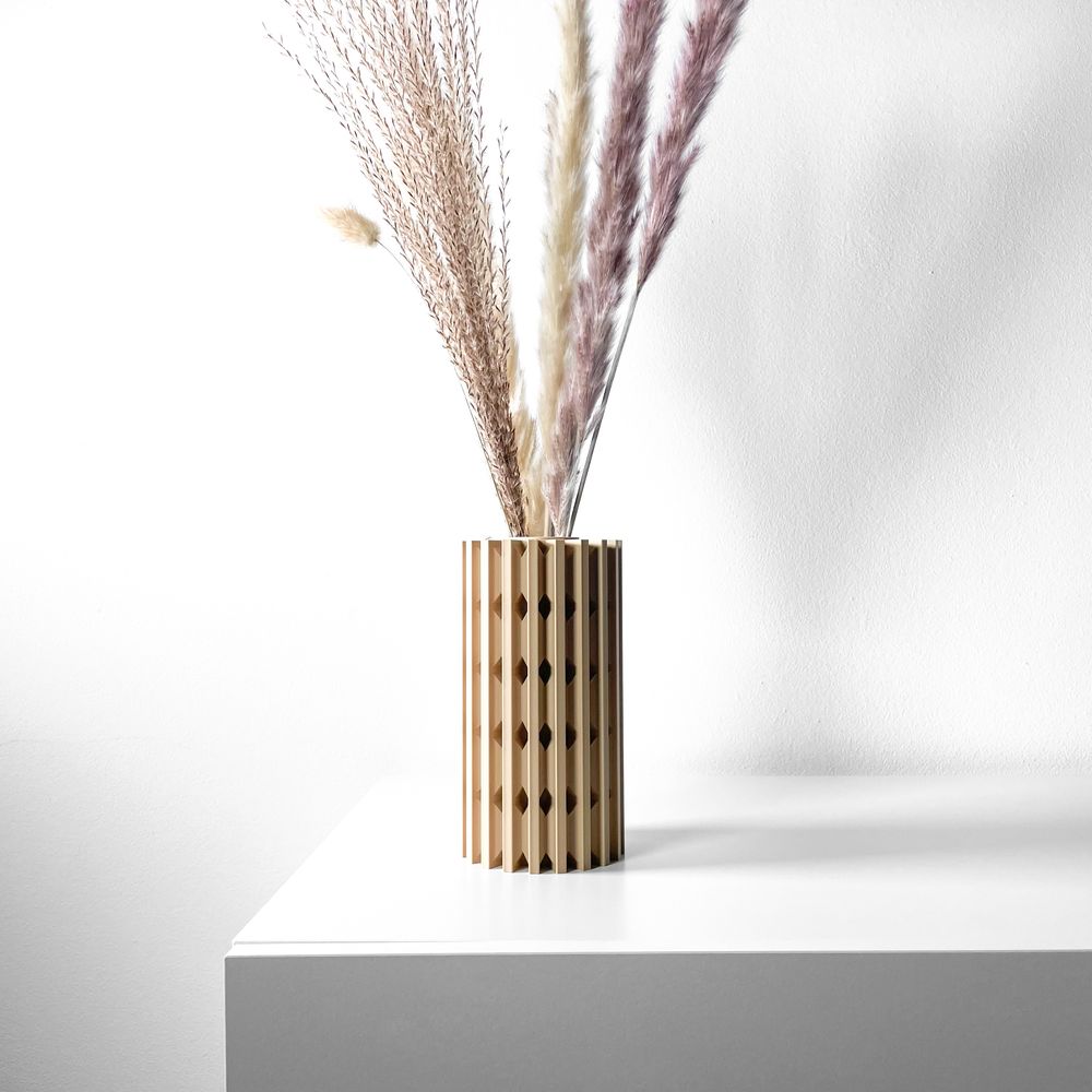 Vase Lycas imprimé en 3D - vase à fleurs design 32 cm, décoration intérieure contemporaine, fabriqué en France — impression 3D par Manu3D