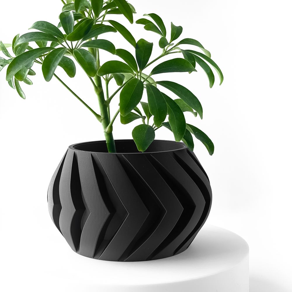 Cache-pot Manse imprimé en 3D - pot de fleurs design 16 cm, décoration intérieure contemporaine, fabriqué en France — impression 3D par Manu3D