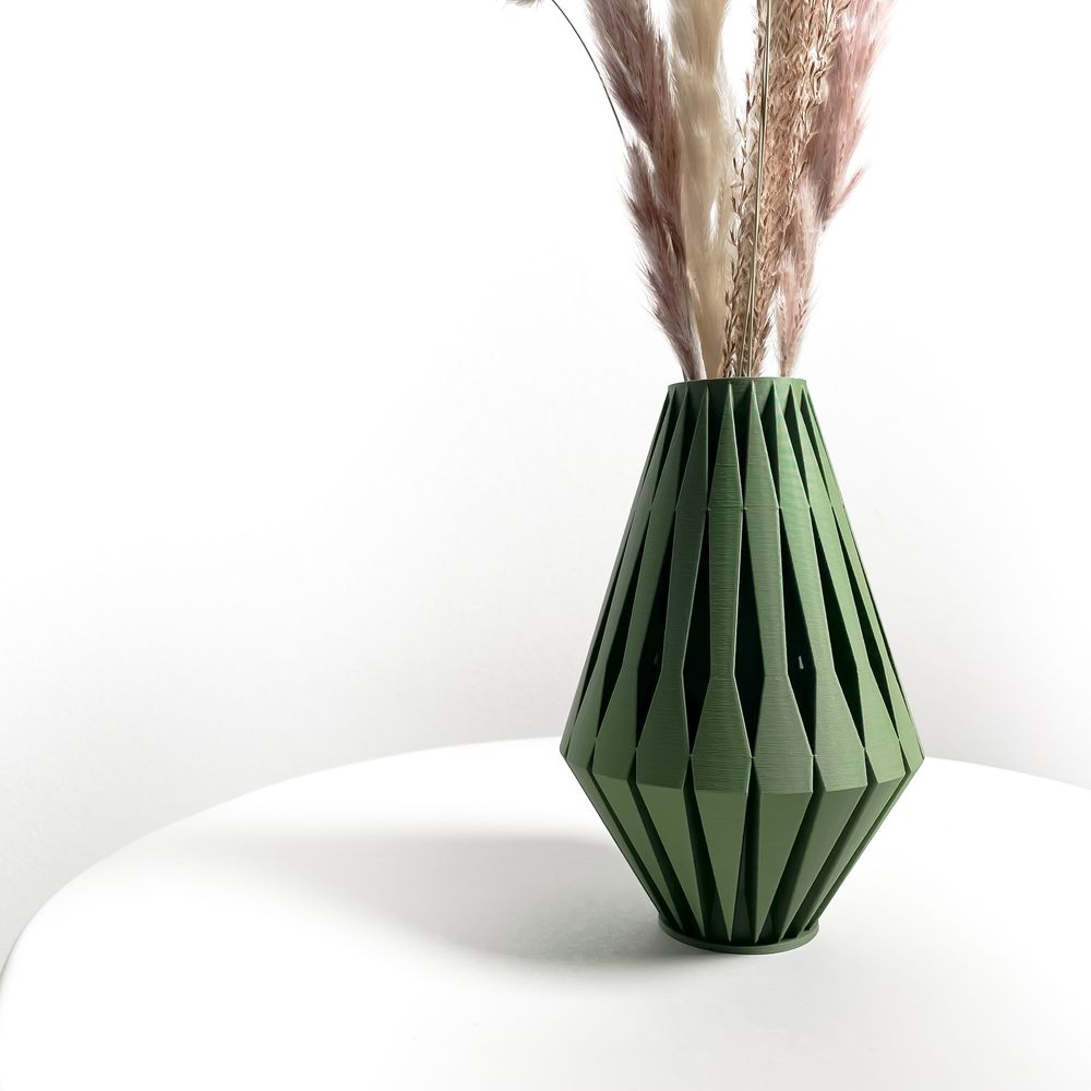 Vase Onde imprimé en 3D - vase à fleurs design 32 cm, décoration intérieure contemporaine, fabriqué en France — impression 3D par Manu3D