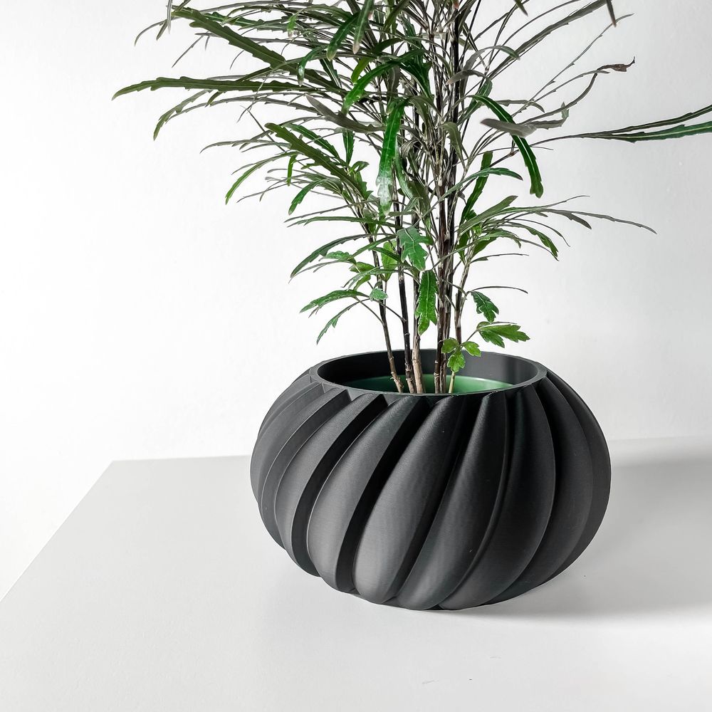 Cache-pot Oro imprimé en 3D - pot de fleurs design 18 cm, décoration intérieure contemporaine, fabriqué en France — impression 3D par Manu3D