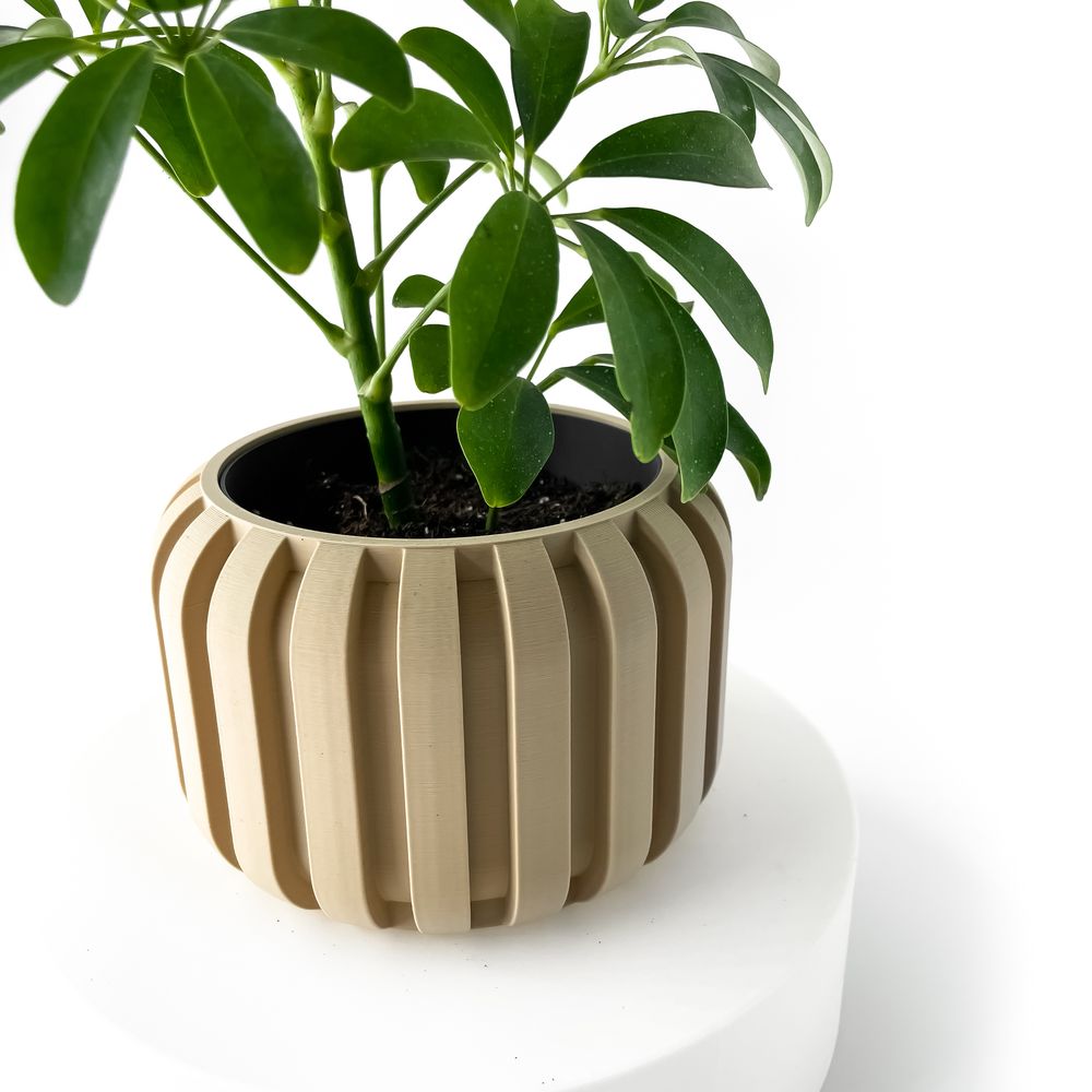 Cache-pot Panu imprimé en 3D - pot de fleurs design 15 cm, décoration intérieure contemporaine, fabriqué en France — impression 3D par Manu3D
