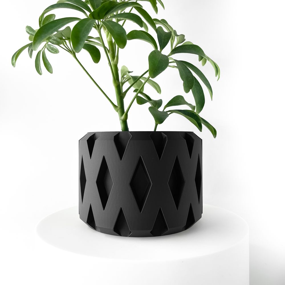 Cache-pot Rano imprimé en 3D - pot de fleurs design 14 cm (139 mm), décoration intérieure contemporaine, fabriqué en France — impression 3D par Manu3D