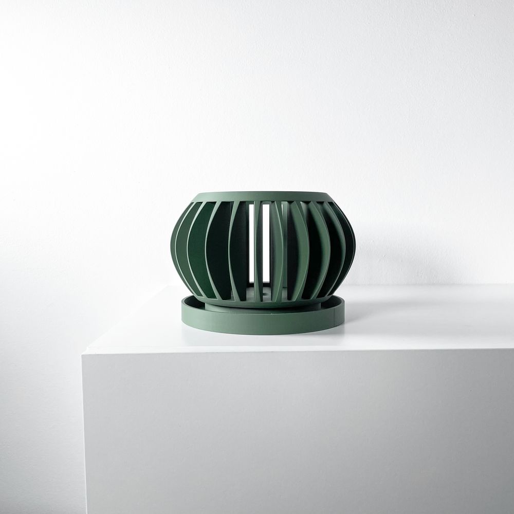 Cache-pot Rene imprimé en 3D - pot de fleurs design 18 cm, décoration intérieure contemporaine, fabriqué en France — impression 3D par Manu3D