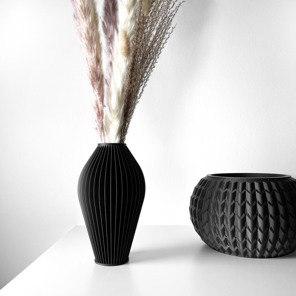Vase Romere imprimé en 3D - vase à fleurs design 32 cm, décoration intérieure contemporaine, fabriqué en France — impression 3D par Manu3D