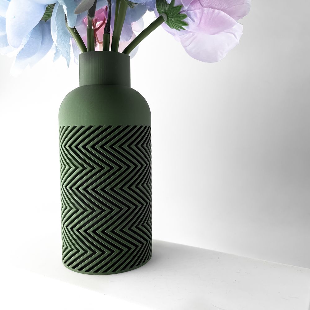 Vase Sember imprimé en 3D - vase à fleurs design 32 cm, décoration intérieure contemporaine, fabriqué en France — impression 3D par Manu3D
