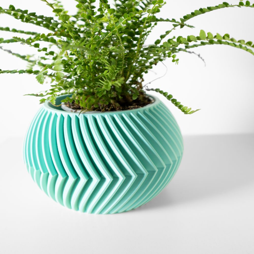 Cache-pot Soko imprimé en 3D - pot de fleurs design 17 cm, décoration intérieure contemporaine, fabriqué en France — impression 3D par Manu3D