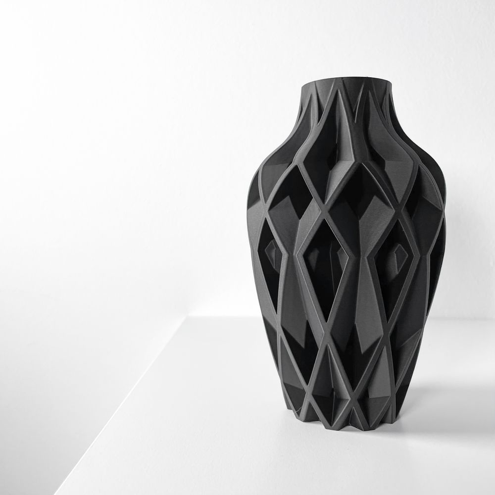 Vase Yano imprimé en 3D - vase à fleurs design 31 cm, décoration intérieure contemporaine, fabriqué en France — impression 3D par Manu3D
