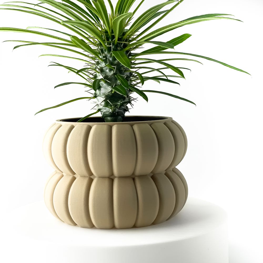 Cache-pot Yanor imprimé en 3D - pot de fleurs design 15 cm, décoration intérieure contemporaine, fabriqué en France — impression 3D par Manu3D
