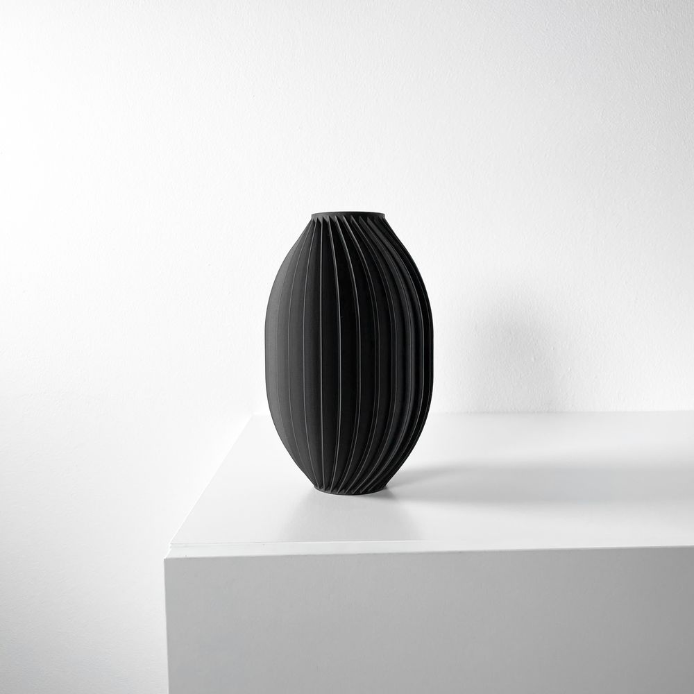 Vase Tivano imprimé en 3D - vase à fleurs design 31 cm, décoration intérieure contemporaine, fabriqué en France — impression 3D par Manu3D