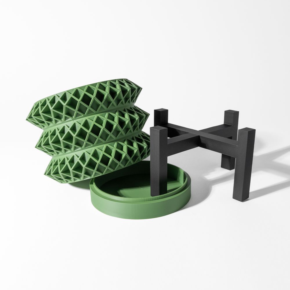 Cache-pot Tomo imprimé en 3D - pot de fleurs design 15 cm, décoration intérieure contemporaine, fabriqué en France — impression 3D par Manu3D