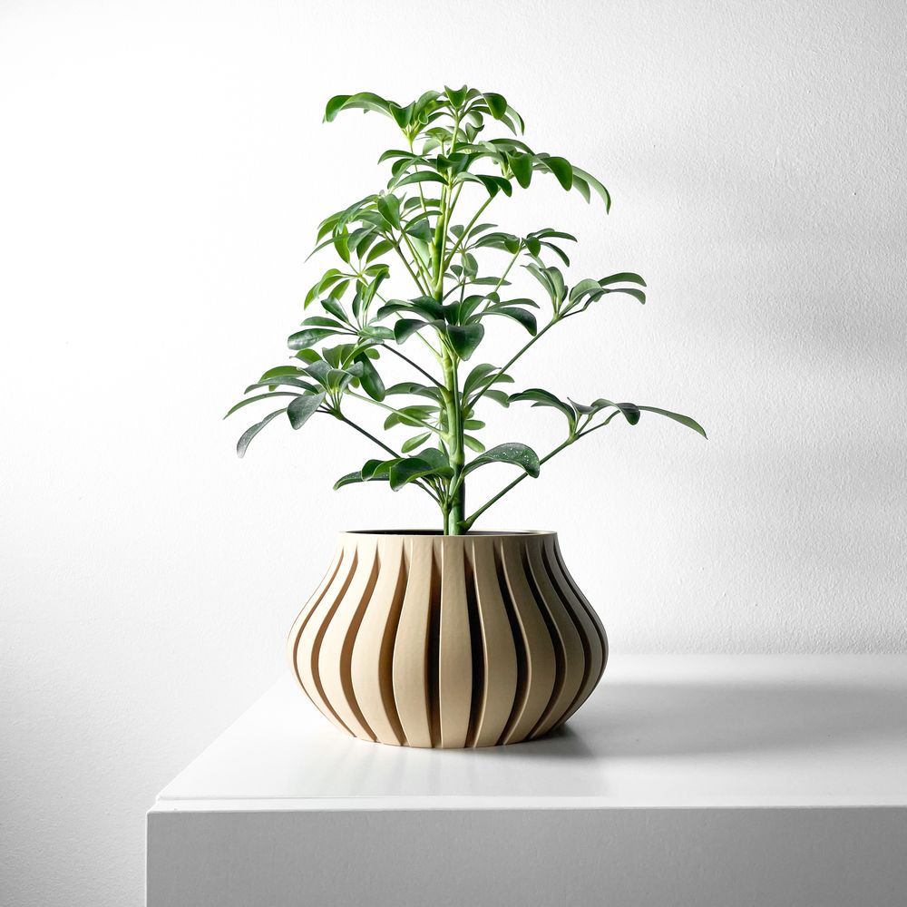 Cache-pot Toril imprimé en 3D - pot de fleurs design 17 cm, décoration intérieure contemporaine, fabriqué en France — impression 3D par Manu3D