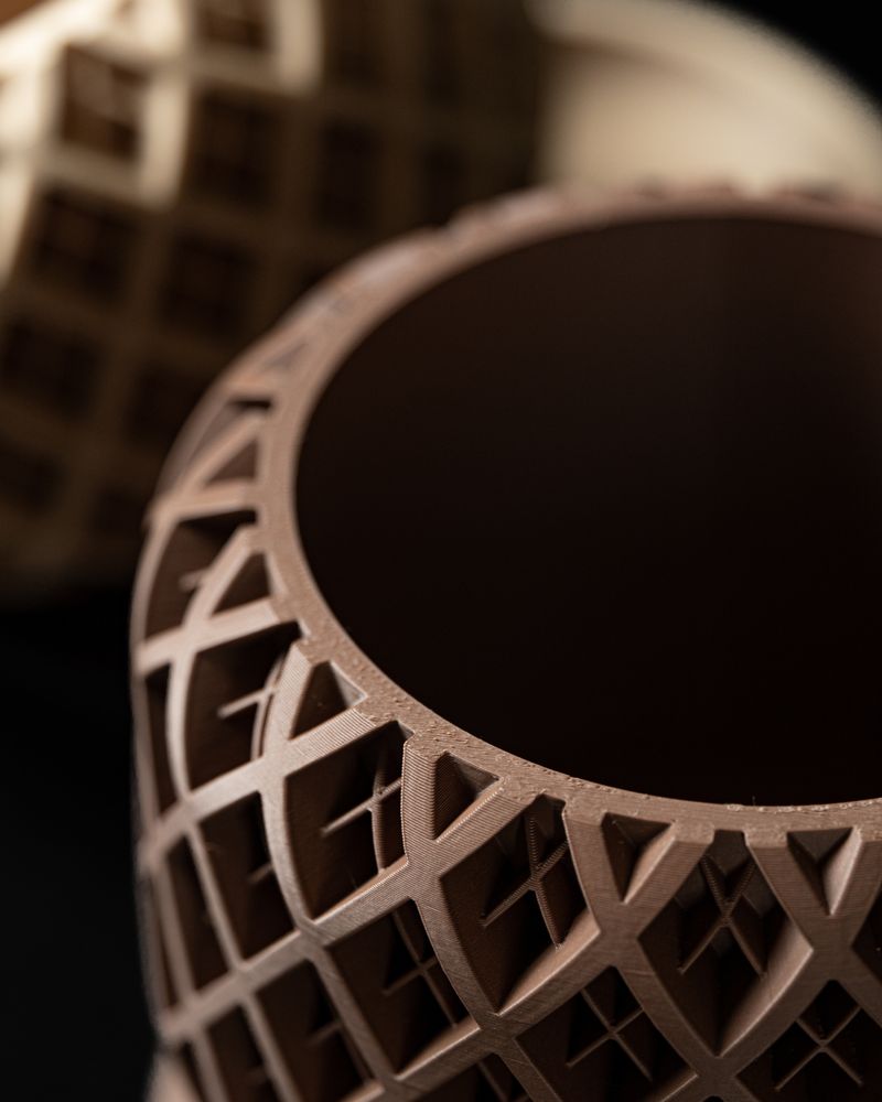 Cache-pot Torio imprimé en 3D - pot de fleurs design 16 cm, décoration intérieure contemporaine, fabriqué en France — impression 3D par Manu3D